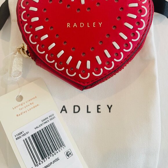 Radley London Leather Heart Shaped Coin Purse, red - Picture 10 of 10
